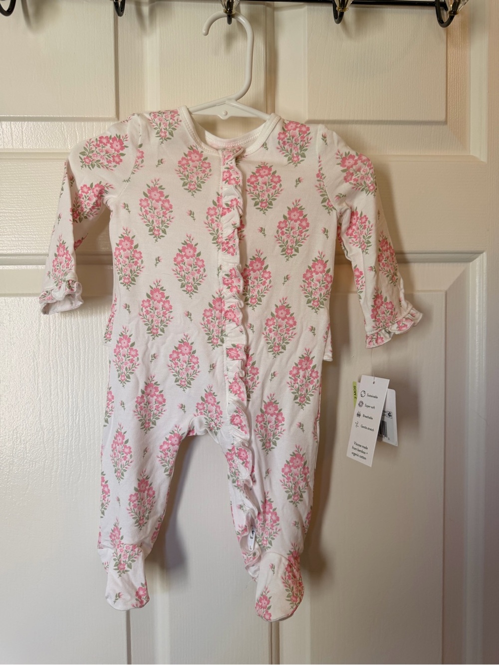 Little Me Pink Floral Footed One-Piece
